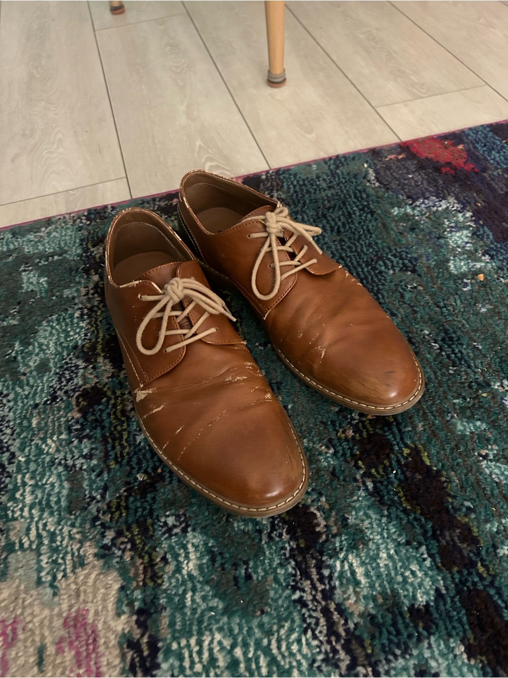 Men's Casual Leather Derby Shoes in Brown